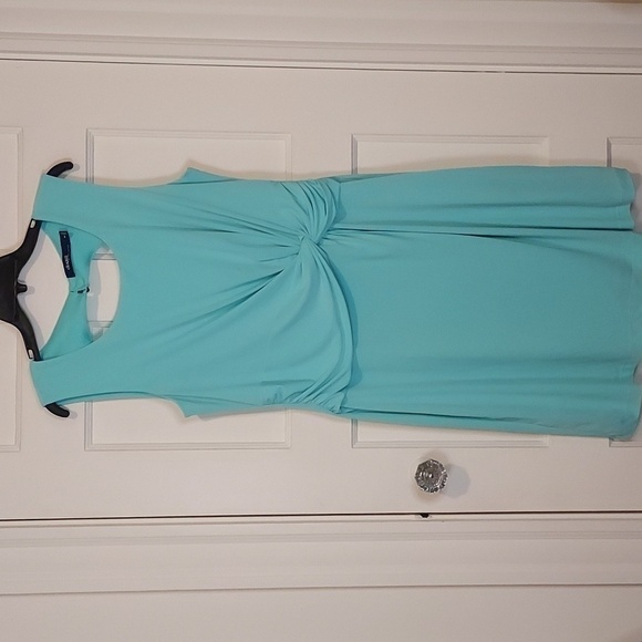 Eloquii Gathered Waist Dress in Mint Green - Picture 1 of 13